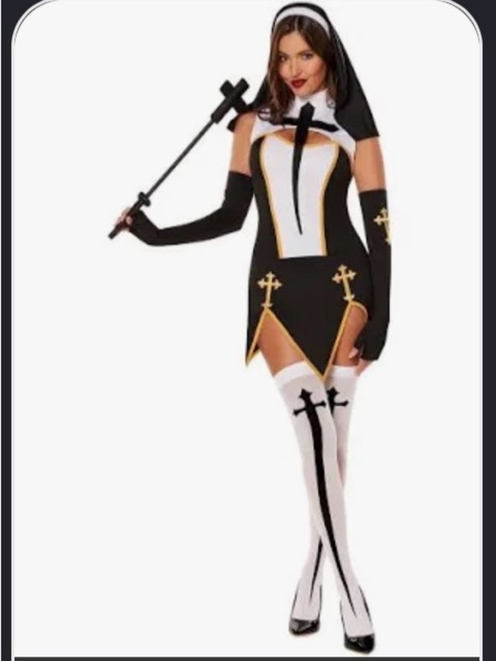 Black & White Cross-Trim Sexy Nun custom